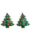 Grüne Vintage-Weihnachtsbaum-Ohrstecker mit Strass