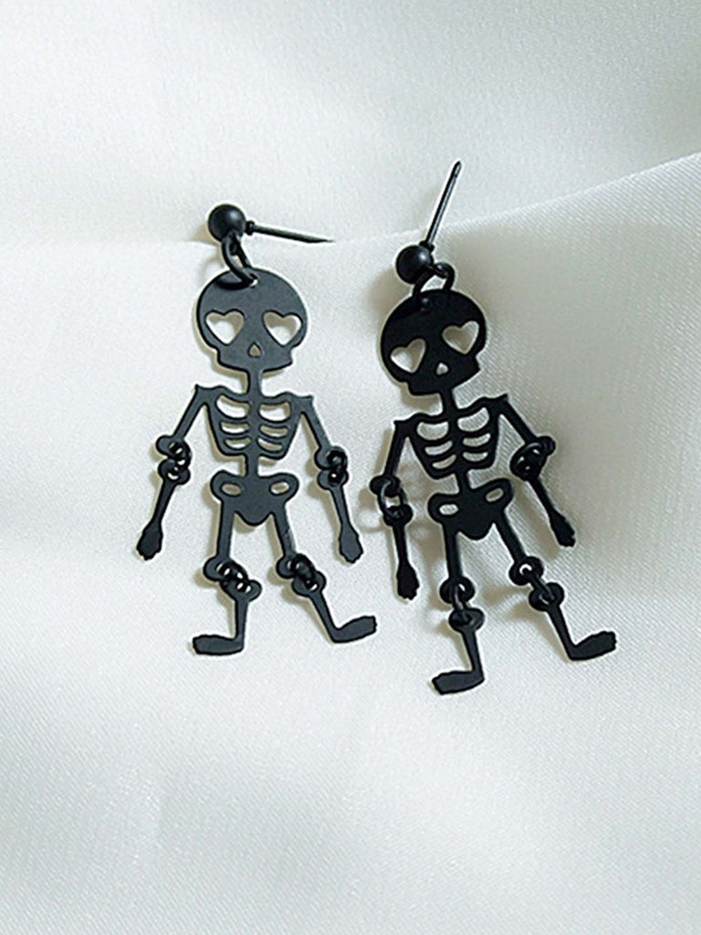 Schwarz Halloween Skeleton Baumeln Ohrringe