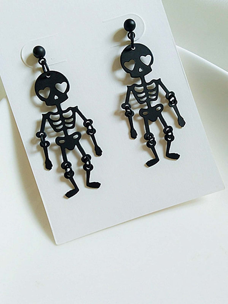 Schwarz Halloween Skeleton Baumeln Ohrringe