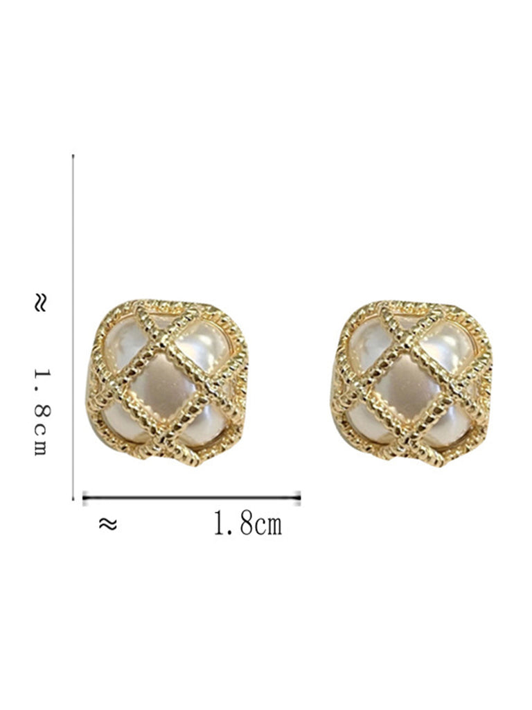 Gold Legierung Perle Vintage Ohrringe