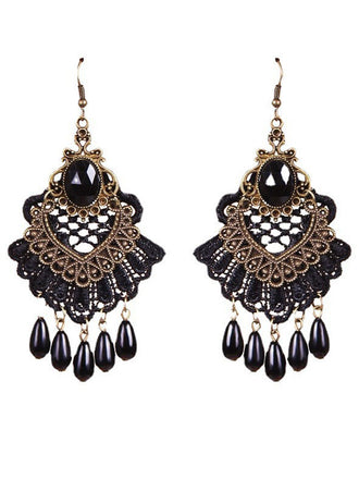 Halloween Vintage Rubin Perlen Ohrringe