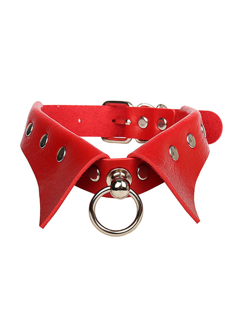 Halloween Gothic Kunstleder Kragen Choker Halskette