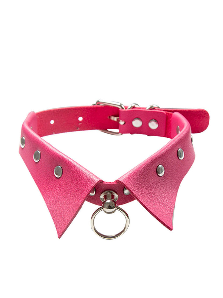 Halloween Gothic Kunstleder Kragen Choker Halskette