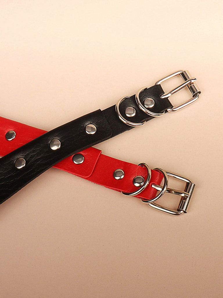 Halloween Gothic Kunstleder Kragen Choker Halskette