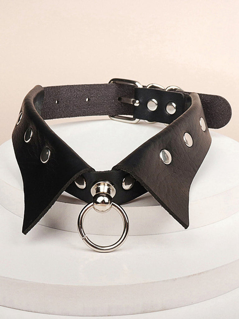 Halloween Gothic Kunstleder Kragen Choker Halskette