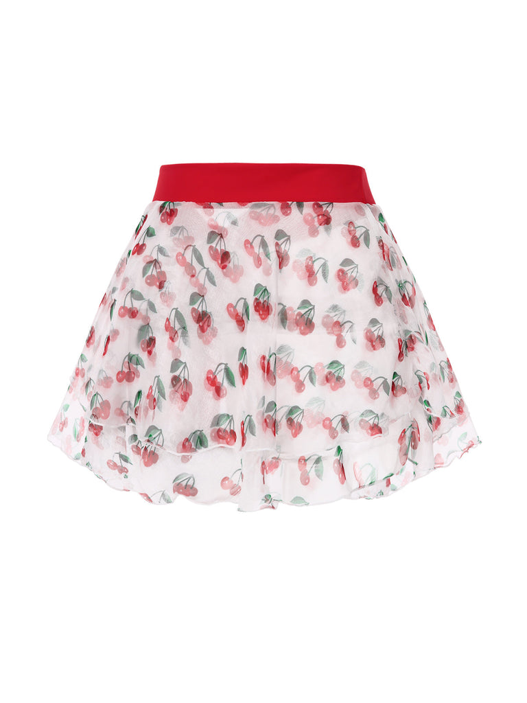Rot 1950er Kirsche Taille-Binden Cover Up