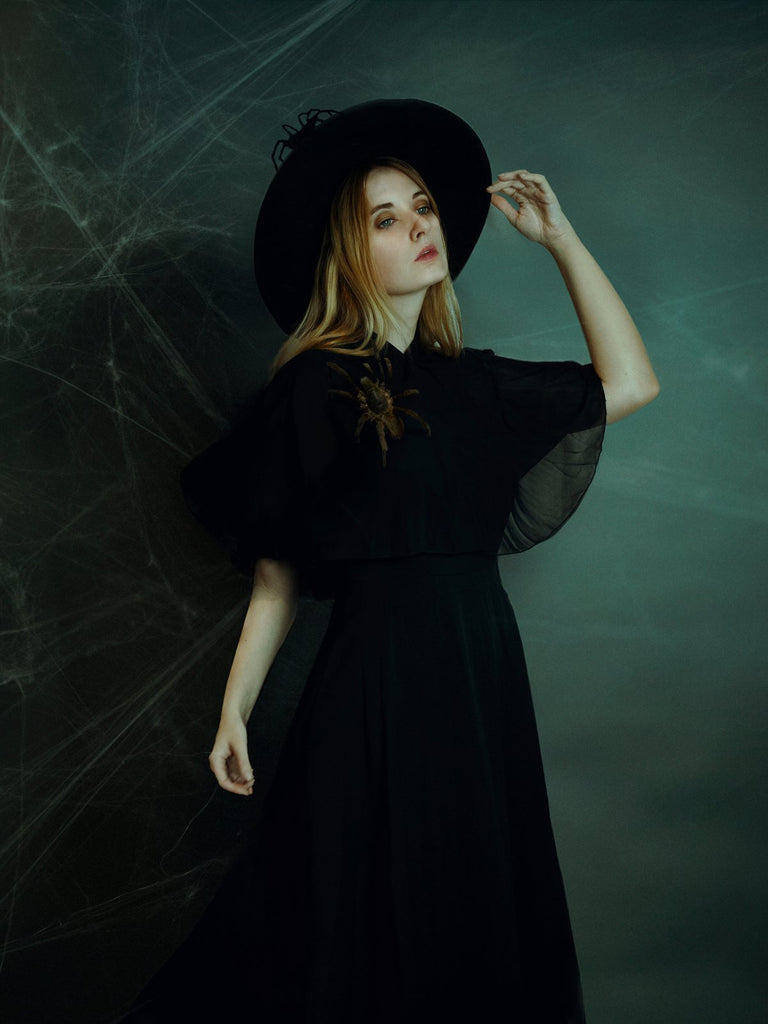 1950er Cape Patchwork Swing Kleid