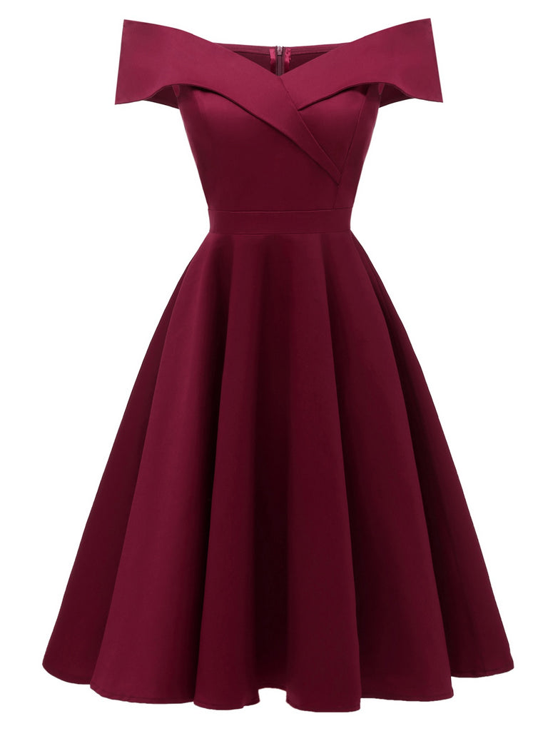 1950ER SOLIDE SPITZE SWING KLEID