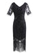 1920ER BLUMEN PAILLETTEN FRANSEN GATSBY KLEID