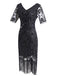 1920ER BLUMEN PAILLETTEN FRANSEN GATSBY KLEID