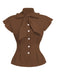 Gelb 1950er Bogen Solide Blusen Top