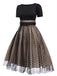 1950ER PATCHWORK KURZARM DOT SWING KLEID