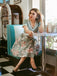 1950er Floral Patchwork Swing Kleid