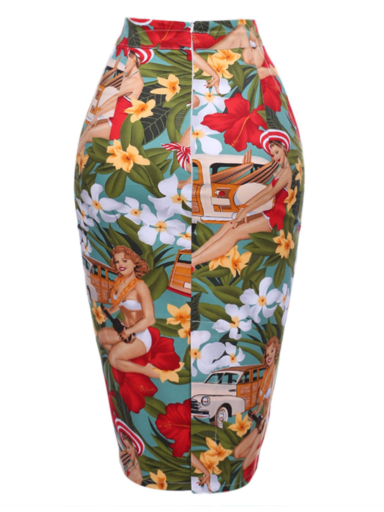 [Vorverkauf] 2PCS 1960er Retro Damen Kurz Top & Bleistift Rock