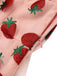 Rosa 1950er Spitze Erdbeere Swing Kleid