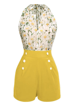 1950ER STRAMPLER MIT BLUMENMUSTER UND KNÖPFEN