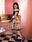 SCHULTERFREI SPITZE SWING SCHMETTERLINGS KLEID