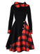 Grün & Rot 1950er Weihnachten Plaids Kapuzenkleid