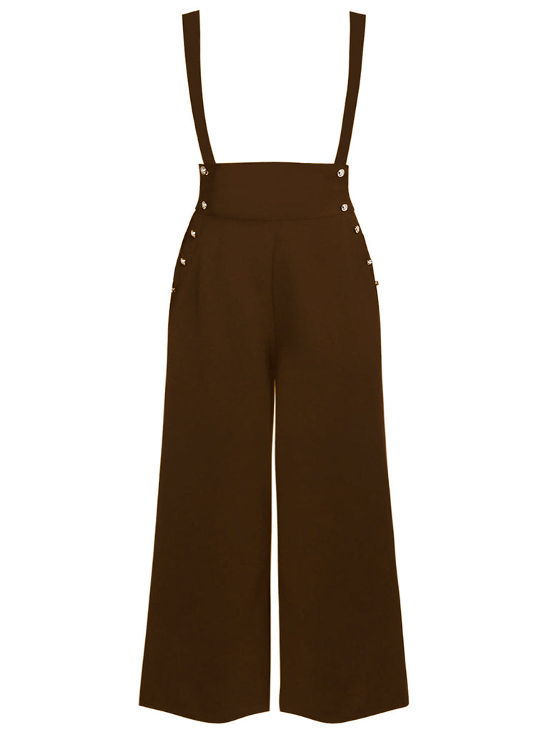 [Vorverkauf] Braun Hose Mit Weitem Bein Und Hoher Taille