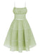 [Vorverkauf] Grün 1950er Polka Dot Swing Kleid mit Trägern