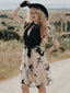 50er Kleid mit Schmetterlings und Patchwork in Schwarz
