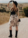 50er Kleid mit Schmetterlings und Patchwork in Schwarz
