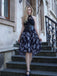 1950er Halloween Gothic Fledermaus-Druck Spitze Kleid