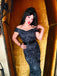 Schwarz 1960er Halloween schulterfreies Spinnennetz Kleid