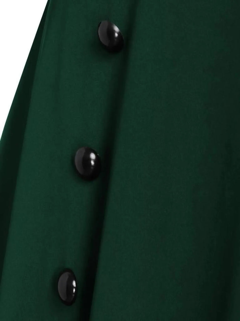 Grün 1950er Spitze Patchwork Swing Kleid