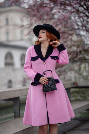 Rosa 1930er Samt Patchwork Taste Mantel