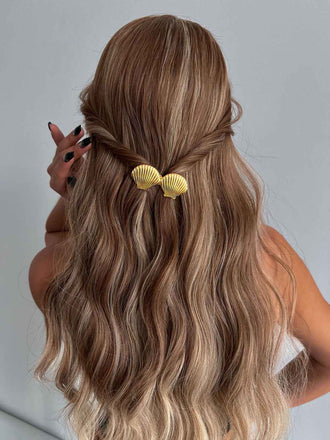 Vintage Doppelte Muschel Metall Haarnadel