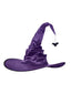 Lila Halloween-Hexenhut aus Satin mit Spinne