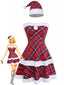 Rot 1960er Plaid Trägerlos Patchwork Kleid Set
