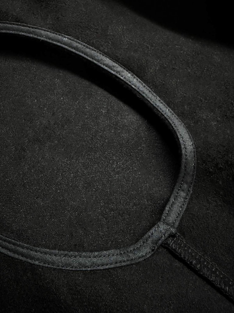 [Vorverkauf] 1960er Schwarz Katze Spitze Plüschbesatz Kapuzenumhang