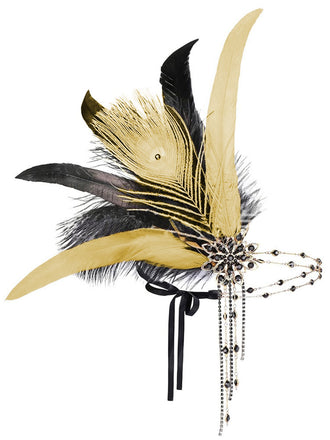 1920er Gatsby Pfau Feder Flapper Perlen Stirnband