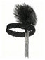 Schwarzer 20er Gatsby-Kopfschmuck mit Federn, Pailletten und Perlen