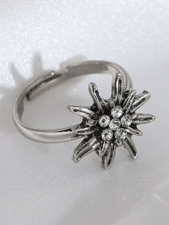 Vintage Edelweiß Accessoire-Ring mit Strass