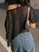 80er Poncho mit One-Shoulder und Spitze