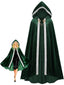 50er Mittelalter-Halloween-Cape mit Kapuze und Kettenverschluss