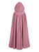 Grünes 50er Mittelalter-Halloween-Cape mit Kapuze und Kettenverschluss