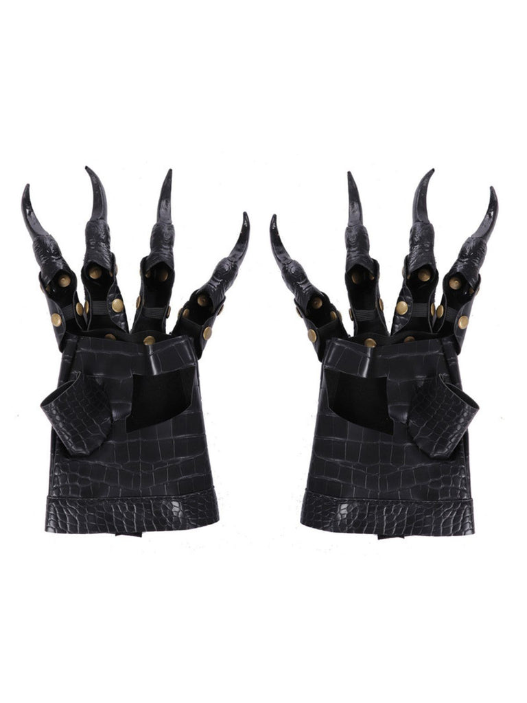 Schwarze Gothic-Handschuhe mit Krallenfingern