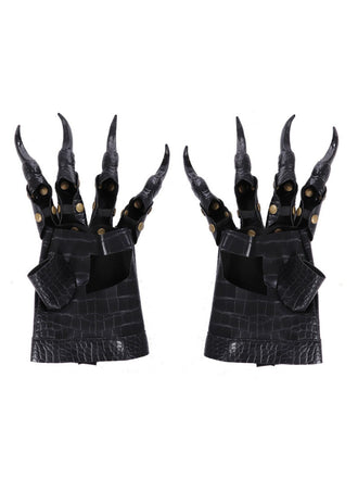 Schwarze Gothic-Handschuhe mit Krallenfingern