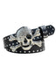 Halloween-Gothic-Gürtel mit Strass-Totenkopf und Nieten