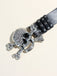 Halloween Gothic Accessoire-Gürtel mit Totenkopf und Strass