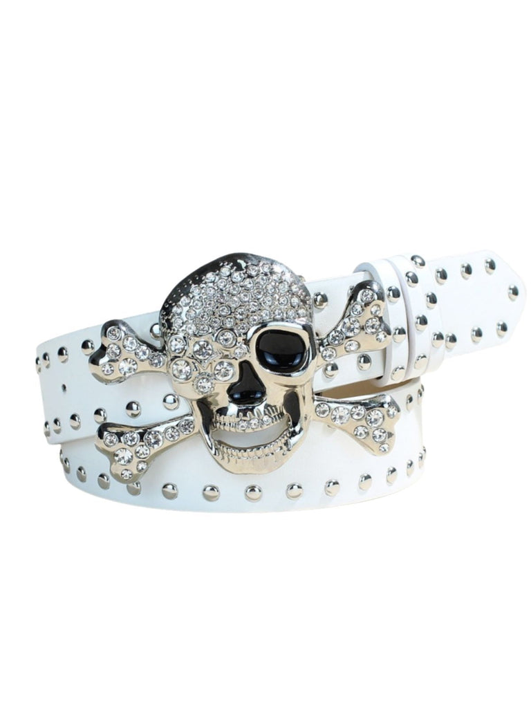 Halloween Gothic Accessoire-Gürtel mit Totenkopf und Strass