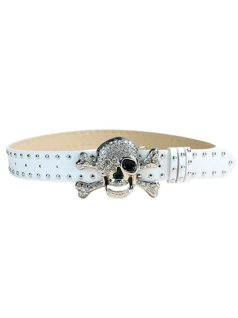 Halloween Gothic Accessoire-Gürtel mit Totenkopf und Strass