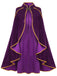 50er Royal-Cape mit Goldbesatz und Wildleder-Optik