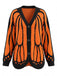 Orange 50er Strick-Cardigan mit Schmetterling