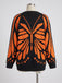 Orange 50er Strick-Cardigan mit Schmetterling
