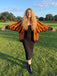 Orange 50er Strick-Cardigan mit Schmetterling
